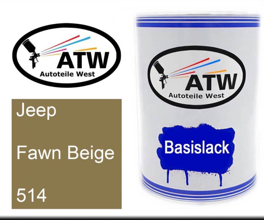 Jeep, Fawn Beige, 514: 500ml Lackdose, von ATW Autoteile West.